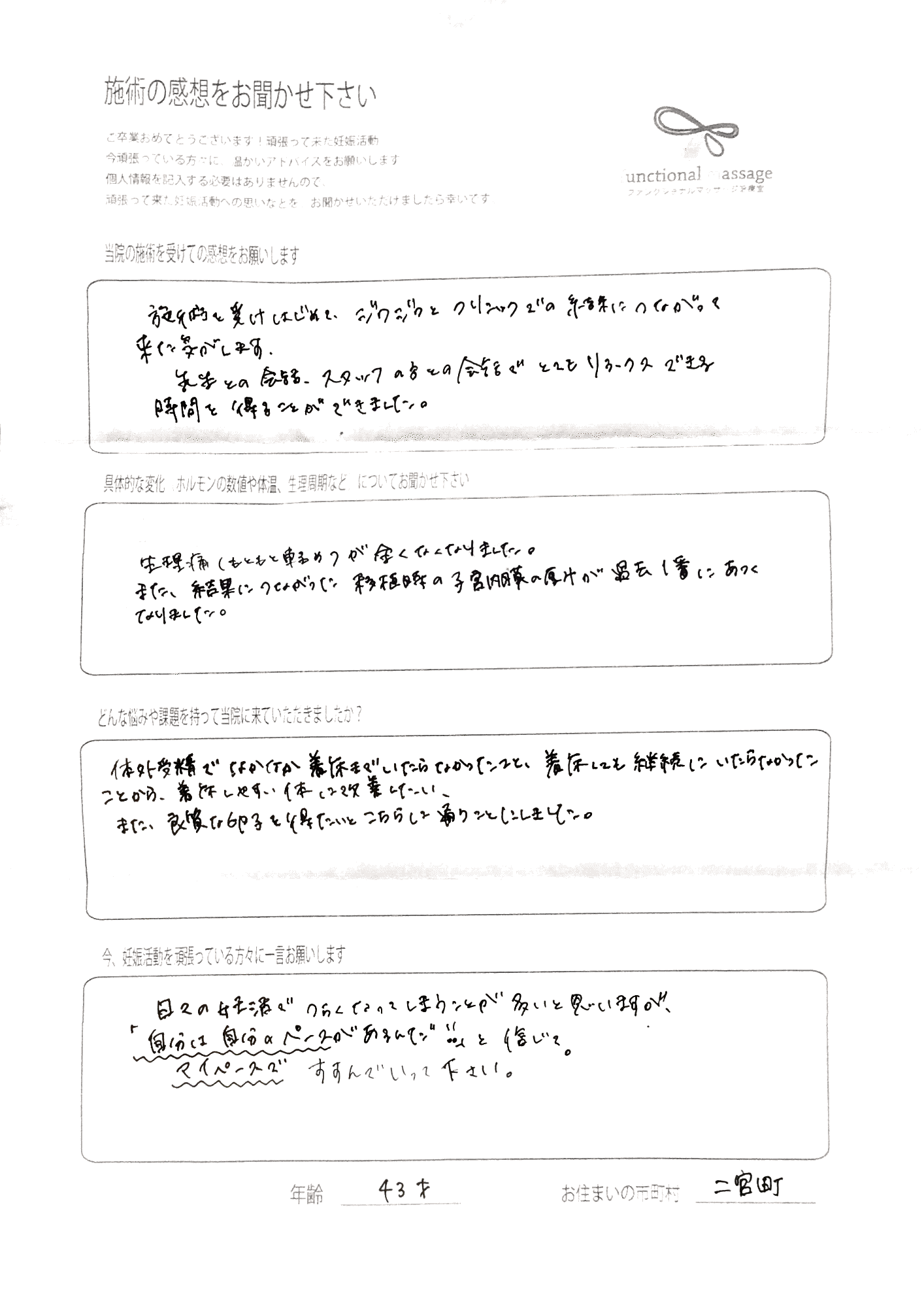 43歳・二宮町 アンケート