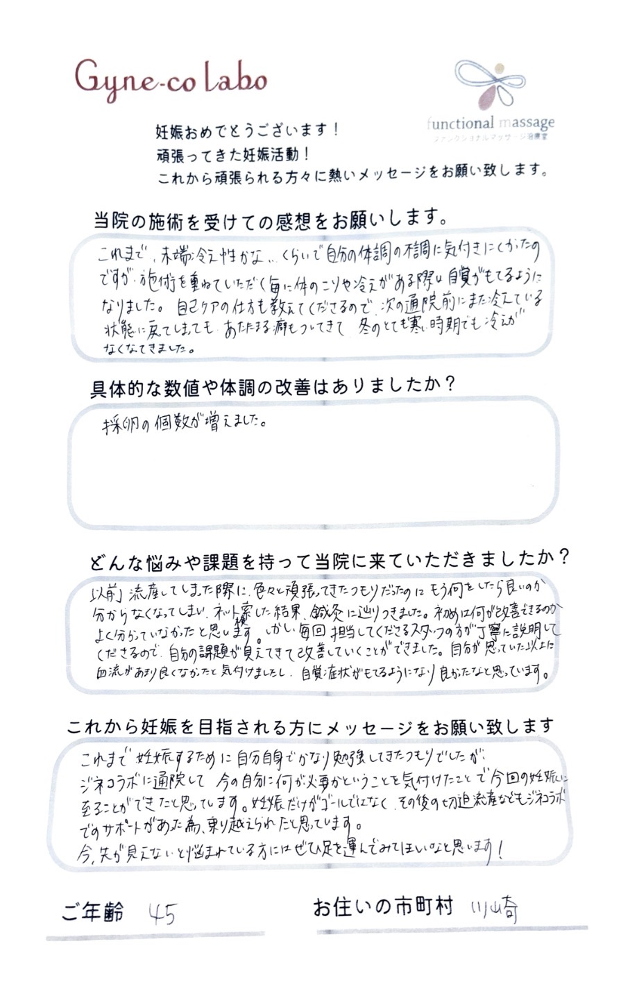 45歳・川崎市 アンケート